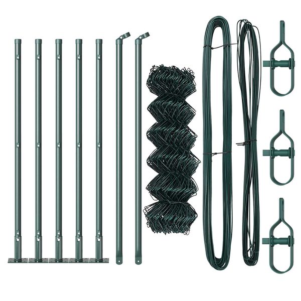 vidaXL Стълб за ограда. Зелен 10 x 0,4 м (60 x 60 мм мрежа)