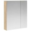 vidaXL Шкаф с огледало за баня Сонома дъб 60 x 14,5 x 70 см