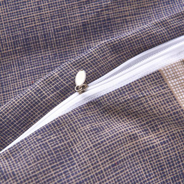 vidaXL Комплект спално бельо, принт каре в цвят кафе, 200x200/60x70 см