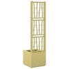 vidaXL Градинска саксия с решетка Зелено 36 x 36 x 140 см ПП