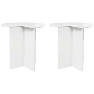 vidaXL Странична маса 2 pcs Бял гланц &Oslash; 39 x 38 см Инженерна дървесина