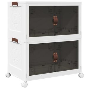 vidaXL Кутия за съхранение с колела на 2 нива 75 L 64x40x76 cm