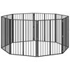 vidaXL Врата за кучета 8 бр. Черно 80 x 100 cm Поцинкована стомана