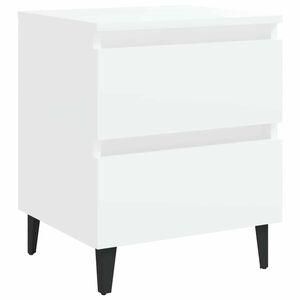 vidaXL Нощно шкафче, бяло, 40x35x50 см, инженерно дърво
