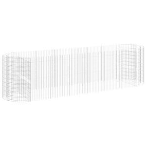 vidaXL Габион повдигната леха, поцинковано желязо, 400x100x100 cм
