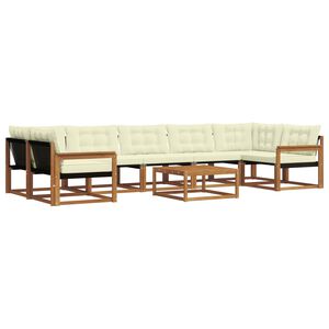 vidaXL Комплект дивани за открито 8 pcs Натурален и Крема