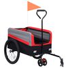 vidaXL 2-в-1 XXL кучешко ремарке за колело и количка червен сив черен
