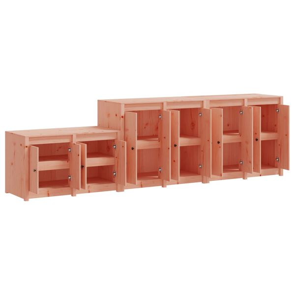 vidaXL Кухненски шкафове за открито, 3 бр, дугласко дърво масив