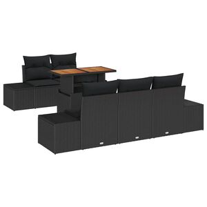 vidaXL Градински Софа Комплект със съхранение 6 pcs Черно Полиратан