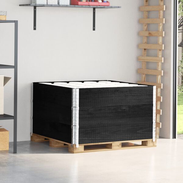 vidaXL Палетни страници черно 3 бр 100x100 см, борова дървесина масив