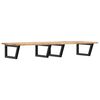 vidaXL Стенен рафт за мивка, стомана и масивно дърво акация