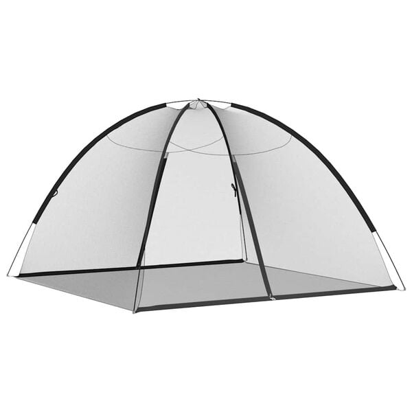 vidaXL Мрежа против комари Монголия с врати 220 черна 200x200x135 см