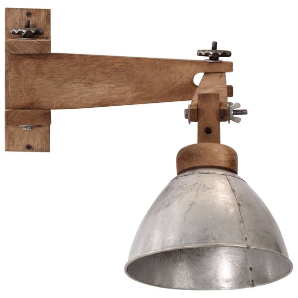 vidaXL Стенни лампа, 25 W, винтидж, сребриста, E27