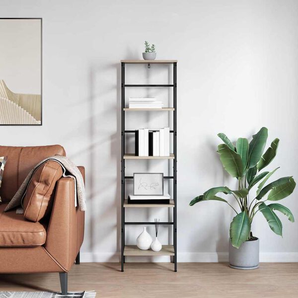 vidaXL Рафт за книги Сонома дъб 40 х 29,5 х 149 см Инженерно дърво