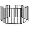 vidaXL Врата за кучета 6 бр. Черно 80 x 80 cm Поцинкована стомана