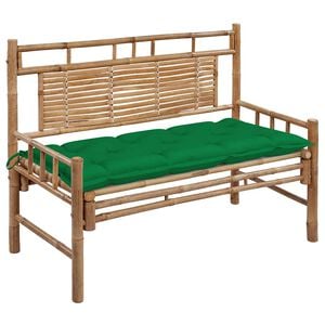 vidaXL Градинска пейка с възглавница, 120 см, бамбук