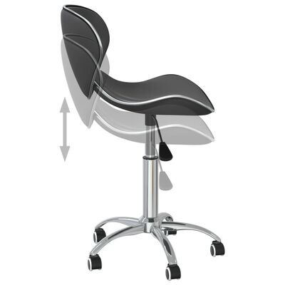 vidaXL Въртящи се трапезни столове, 2 бр, сиви, изкуствена кожа