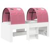 vidaXL Легло с тунел 4 pcs Бяло и розово Инженерна дървесина