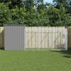 vidaXL Клетка за пилета с волиера, светлосива, 165x455x181 см, стомана