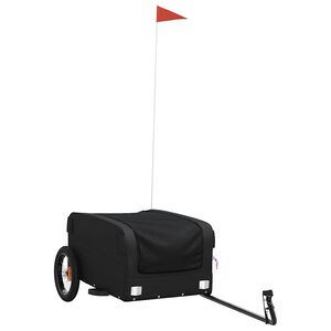 vidaXL Ремарке за велосипед, черно, 30 кг, желязо