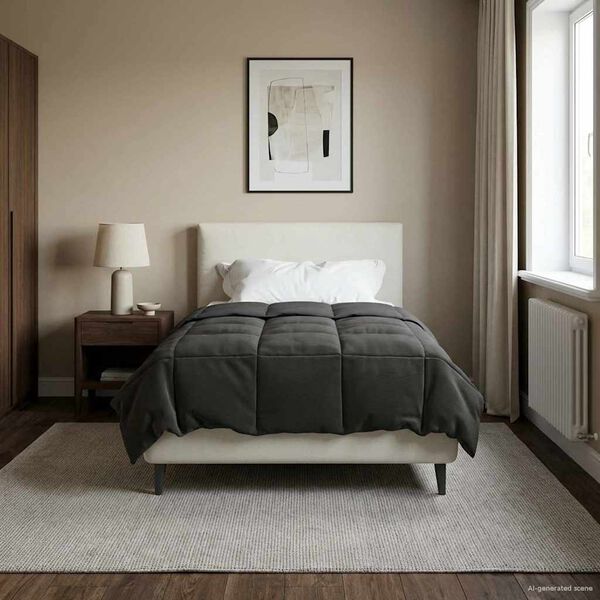 vidaXL Летен юрган Патичено Антрацит 155 x 220 cm Микрофибър