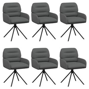 vidaXL Въртящи се трапезни столове 6 pcs Изкуствена Сиво