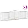 vidaXL Габионни кошници арка 5 бр 400x50x100/120 см поцинковано желязо