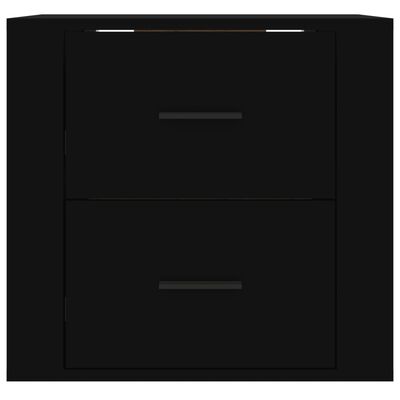 vidaXL Нощно шкафче за стенен монтаж, черно, 50x36x47 см