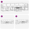 vidaXL Комплект дивани за открито 7 pcs Натурален и Крема