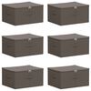 vidaXL Кутия за съхранение 6 pcs Сиво 50 x 30 x 25 cm Нетъкан текстил