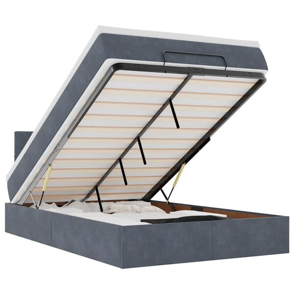 vidaXL Османска легло с матрак, тъмнокафяво, 120x200 см, кадифе