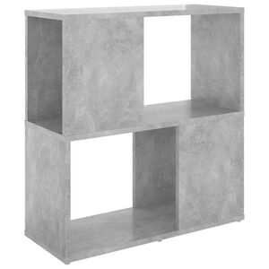 vidaXL Шкаф библиотека, бетонно сив, 60x24x63 см, инженерно дърво