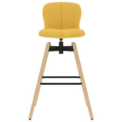vidaXL Въртящи се бар столове, 2 бр, жълти, текстил