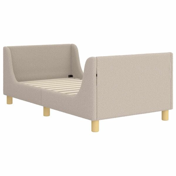 vidaXL Легло за деца с табла Светлосиво 80 x 160 cm Вълнена тъкан