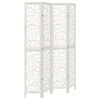 vidaXL Разделител за стая, 4 панела, бял, дърво пауловния масив