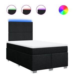 vidaXL Боксспринг легло с матрак, черно, 120x190 см, плат