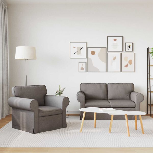 vidaXL Диван 2 pcs Таупе 155 x 82 x 80 см текстил