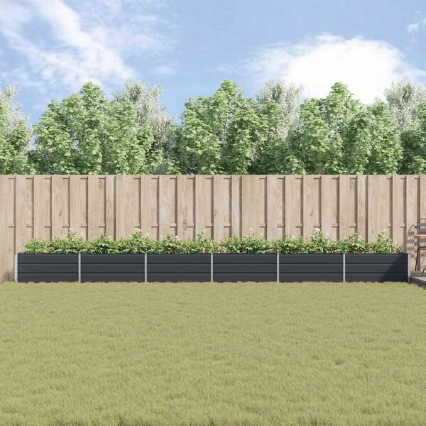 vidaXL Кашпа Антрацит 195 x 100 x 45 см Галванизирана стомана