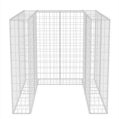 vidaXL Габион ограда за подвижна кофа за смет, стомана, 110x100x120 cм