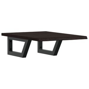 vidaXL Стенен рафт за мивка, стомана и масивно дърво дъб