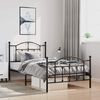 vidaXL Метална рамка за легло с горна и долна табла, черна, 100x190 см