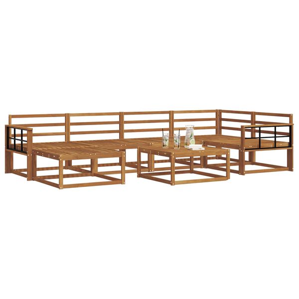 vidaXL Комплект дивани за открито 7 pcs Естествен