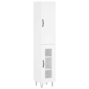 vidaXL Висок шкаф, бял, 34,5x34x180 см, инженерно дърво