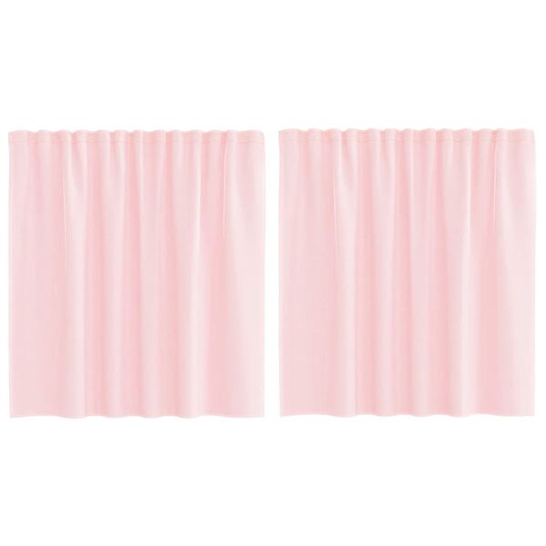 vidaXL Пердета от воал с прът джобове, 2 бр, светлорозово