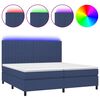 vidaXL Боксспринг легло с матрак и LED, синя, 200x200 см, плат