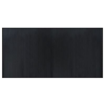 vidaXL Килим, правоъгълен, черен, 100x200 см, бамбук