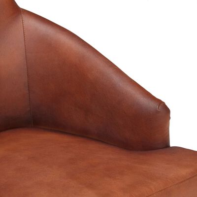 vidaXL Трапезни столове, 4 бр, кафяви, естествена козя кожа