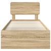 vidaXL Рамка за легло Сонома дъб 90 x 200 cm Солидно борово дърво