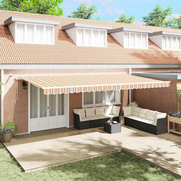 vidaXL Сгъваем навес Многоцветен 600 × 300 cm Полиестер и метал