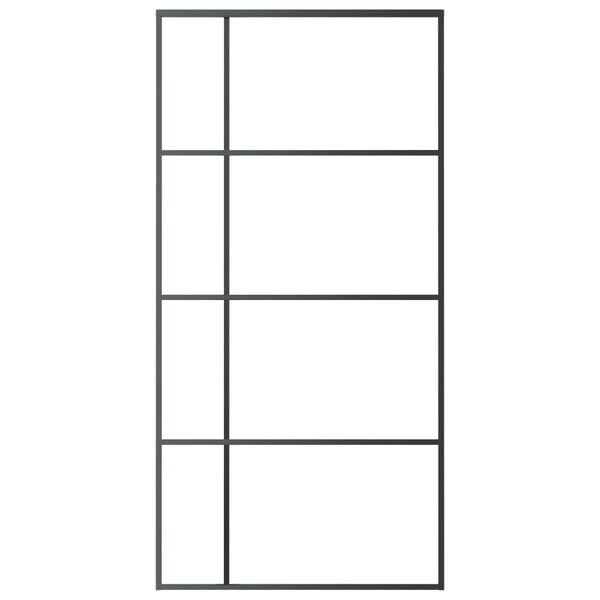 vidaXL Плъзгаща се врата, ESG стъкло и алуминий, 102,5x205 см, черна